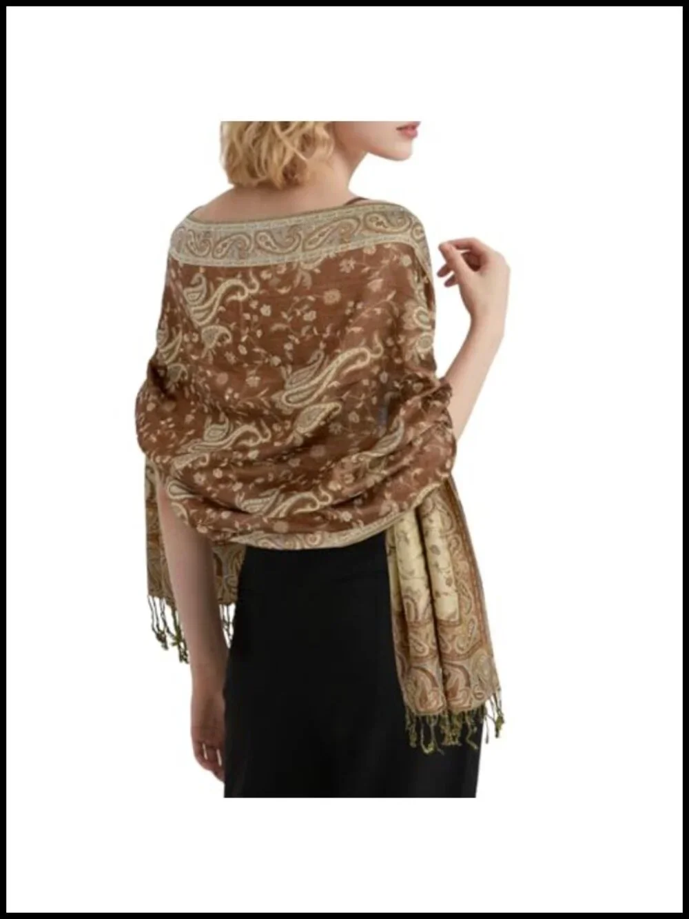 Reversible Paisley Pashmina Shawl Wrap for Women Evening Dresses Lightweight